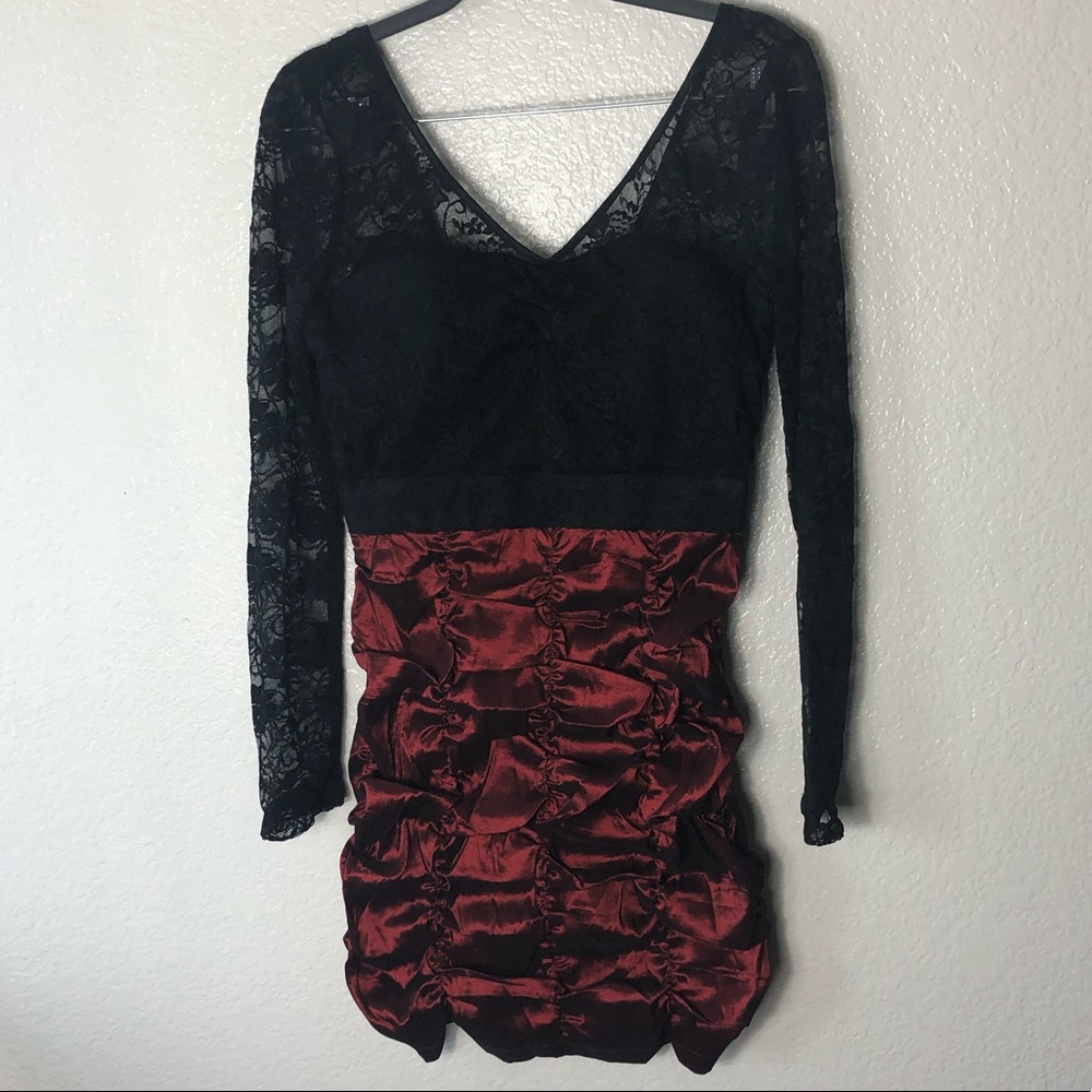 OhYes Laced Long Sleeve Mini Dress